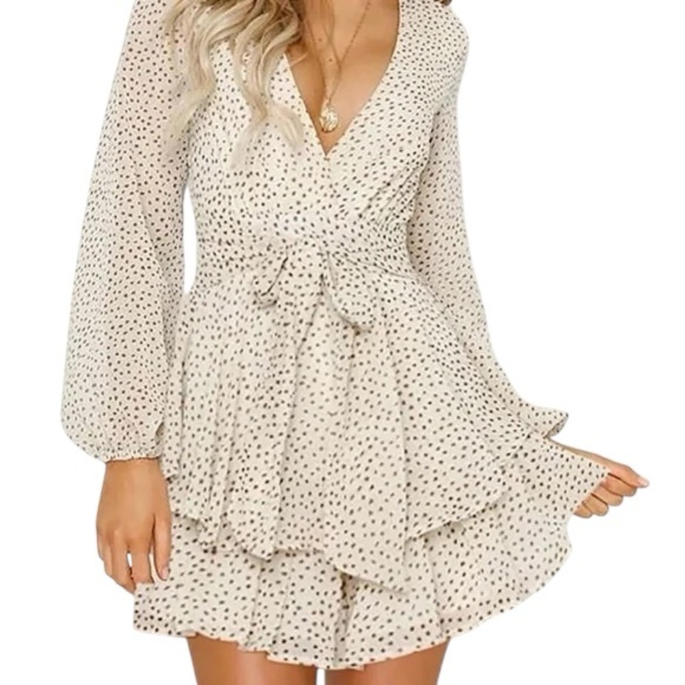 Polka Dot Wrap Dress-fashion dress